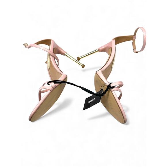 NWT Express 8 Strappy stiletto sandals gold-colored heels like Cult Gaia Lydia - Picture 3 of 6
